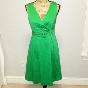 Ellen  Tracy green pleated dress with size 4